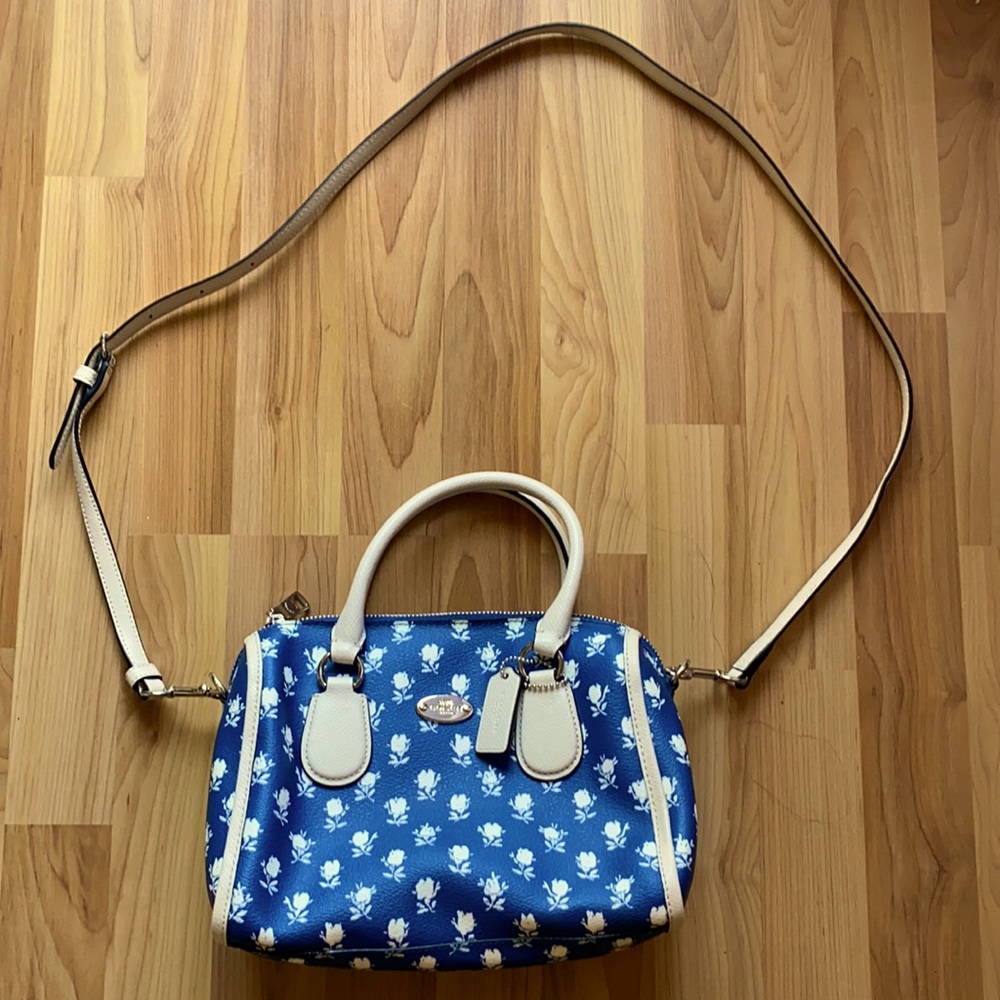 Coach Canvas Floral Convertible Crossbody Satchel
